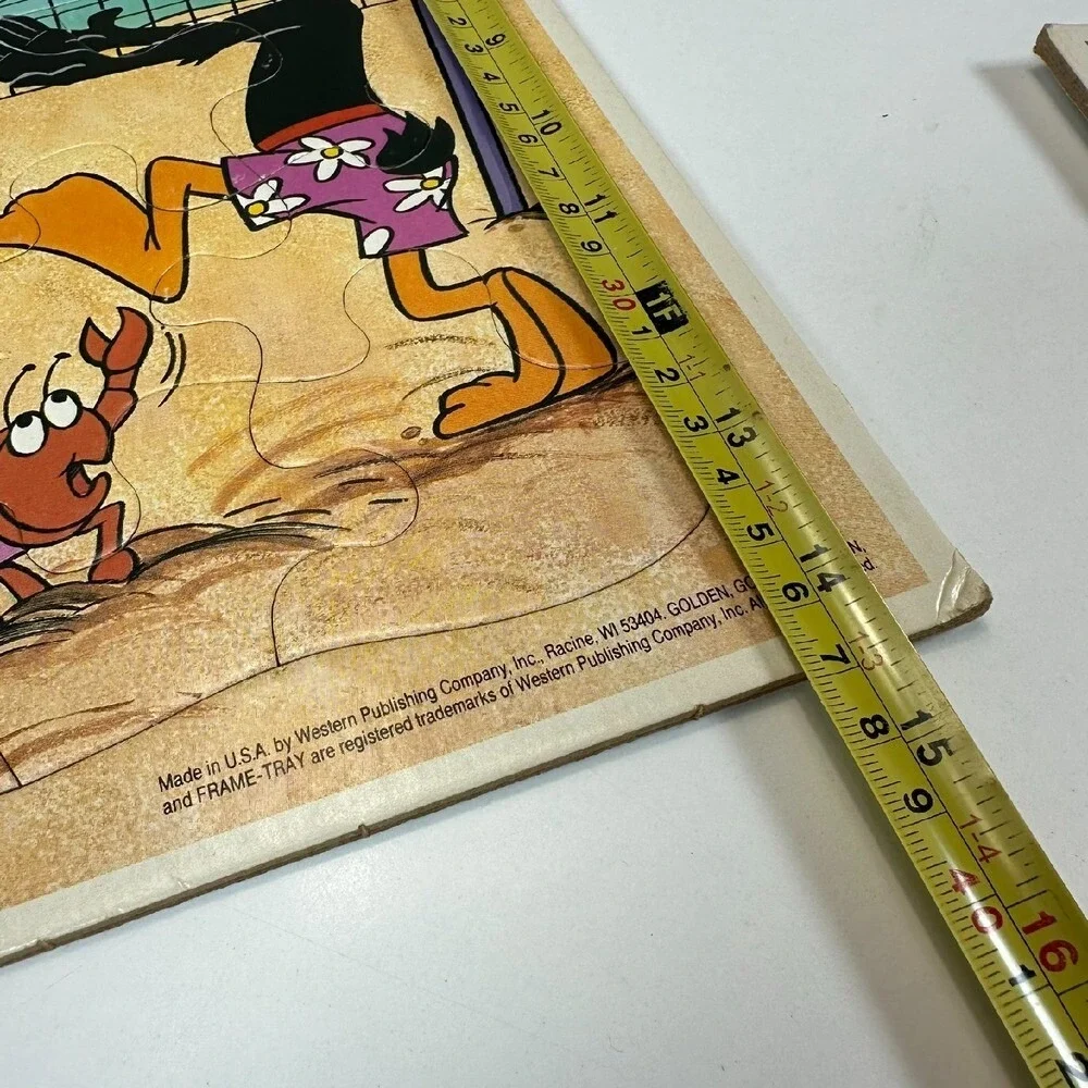 1990‎ Looney Tunes Frame-Tray Puzzle Bugs Bunny Daffy Duck Beach Volleyball VTG